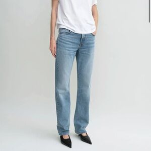 NWT Toteme‎ Low Rise Straight Leg Light Blue Jeans Size 25